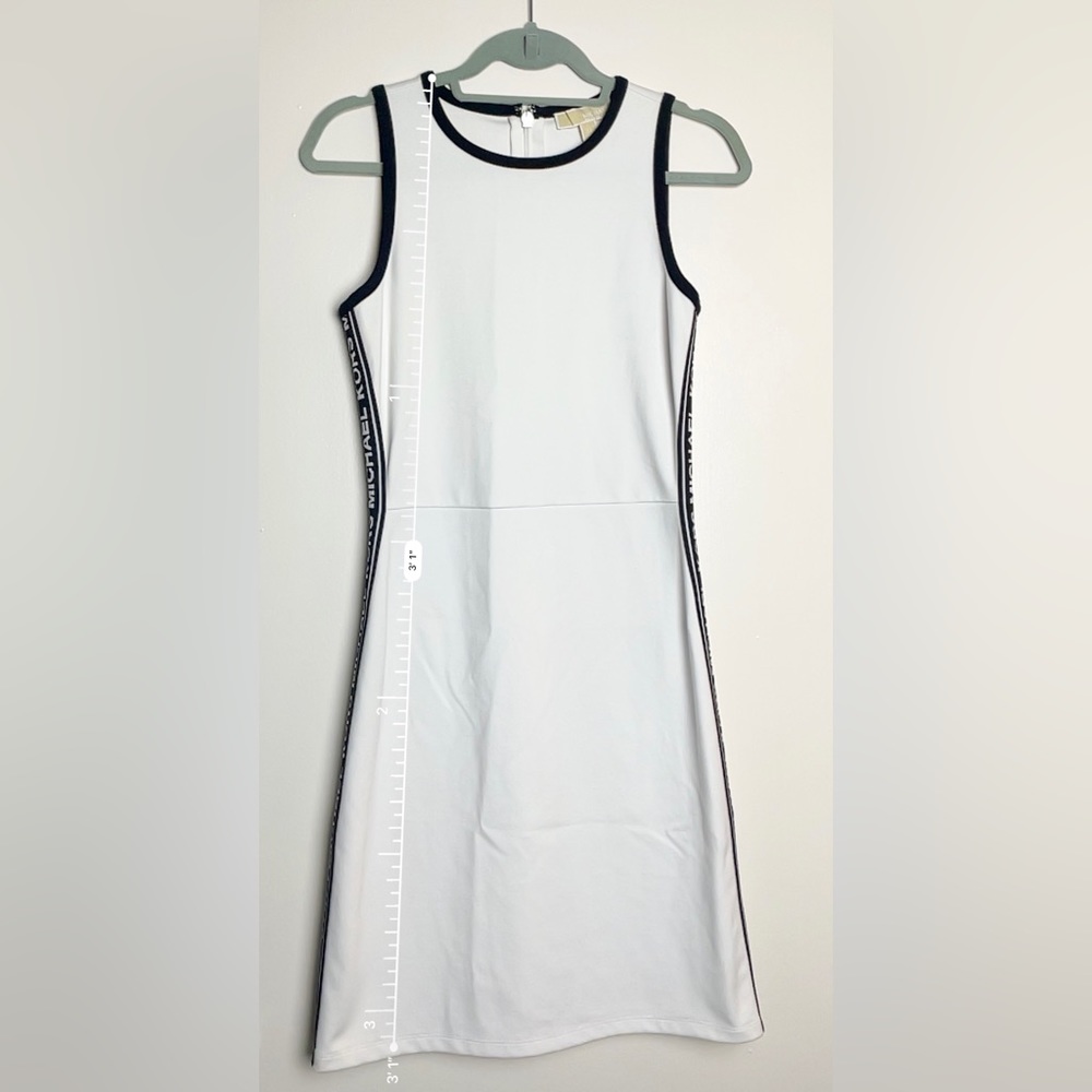 Ultra Rare! Michael Kors Women's MKGO Logo-Tape Dress White with Zip - Picture 10 of 10